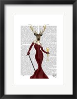 Glamour Deer in Marsala Framed Print