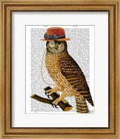 Owl with Steampunk Style Bowler Hat Fine Art Print