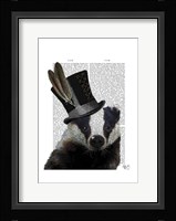 Steampunk Badger in Top Hat Fine Art Print