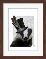 Steampunk Badger in Top Hat Fine Art Print