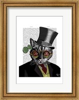 Steampunk Cat - Top Hat and red yellow glasses Fine Art Print
