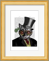 Steampunk Cat - Top Hat and red yellow glasses Fine Art Print