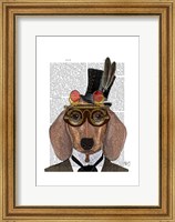 Dachshund with Top Hat and Goggles Fine Art Print