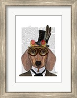 Dachshund with Top Hat and Goggles Fine Art Print