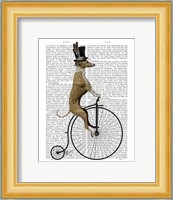 Greyhound on Black Penny Farthing Bike Fine Art Print