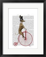 Greyhound on Red Penny Farthing Bike Fine Art Print