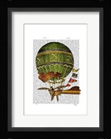 Hot Air Balloon Green Framed Print