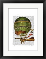 Hot Air Balloon Green Framed Print