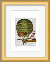 Hot Air Balloon Green Fine Art Print