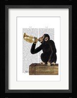 Monkey Playing Trumpet Fine Art Print