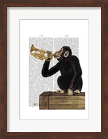 Monkey Playing Trumpet Fine Art Print