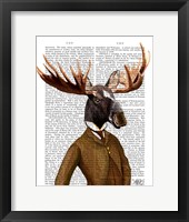 Moose In Suit Portrait Framed Print