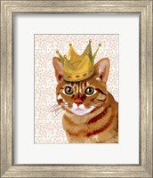 Ginger Cat with Crown Portrait Fine Art Print