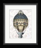 Baroque Balloon Blue & Cream Framed Print