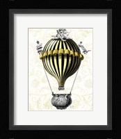 Baroque Balloon Black Yellow Framed Print