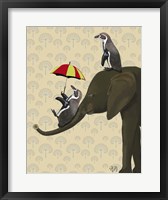 Elephant and Penguins Fine Art Print