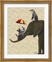 Elephant and Penguins Fine Art Print