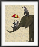 Elephant and Penguins Fine Art Print