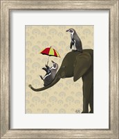 Elephant and Penguins Fine Art Print