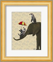 Elephant and Penguins Fine Art Print