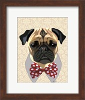 Pug with Red and White Spotty Bow Tie Fine Art Print