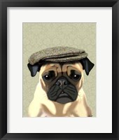 Pug in Flat Cap Fine Art Print