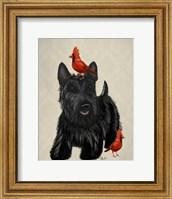 Scottie Dog and Red Birds Fine Art Print