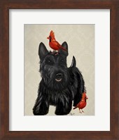 Scottie Dog and Red Birds Fine Art Print