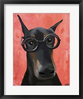 Doberman With Glasses Fine Art Print