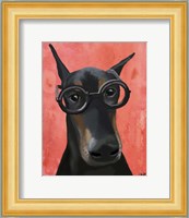 Doberman With Glasses Fine Art Print
