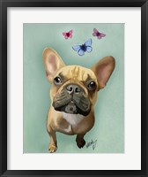 Brown French Bulldog and Butterflies Fine Art Print