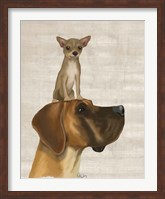 Great Dane and Chihuahua Fine Art Print