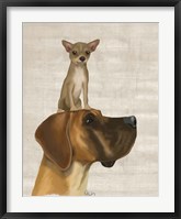 Great Dane and Chihuahua Fine Art Print