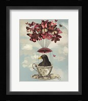 Blackbird In Teacup Framed Print
