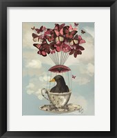 Blackbird In Teacup Framed Print