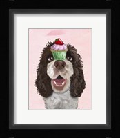Springer Spaniel with Cupcake Framed Print