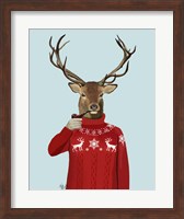 Deer in Ski Sweater Fine Art Print