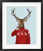 Deer in Ski Sweater Fine Art Print