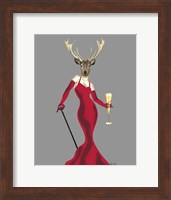 Glamour Deer in Red Fine Art Print