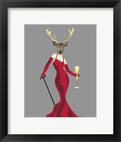 Glamour Deer in Red Fine Art Print
