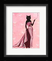 Glamour Cat in Pink Framed Print