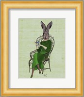 Lady Bella Rabbit Taking Tea Fine Art Print