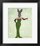Rabbit Green Dress Framed Print