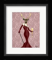 Glamour Deer in Marsala Framed Print