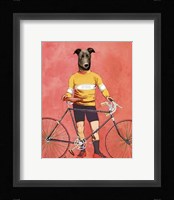 Greyhound Cyclist Framed Print