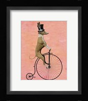 Greyhound on Black Penny Farthing Framed Print