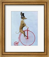 Greyhound on Red Penny Farthing Fine Art Print
