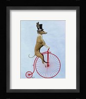 Greyhound on Red Penny Farthing Framed Print