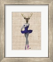 Ballet Deer in Blue II Fine Art Print