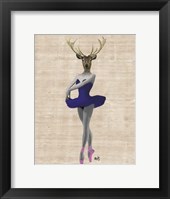 Ballet Deer in Blue II Framed Print